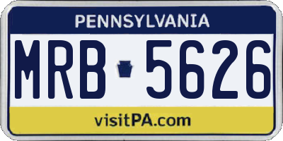 PA license plate MRB5626