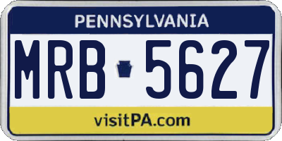 PA license plate MRB5627