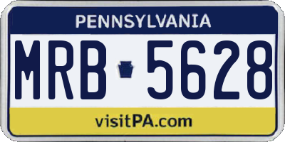 PA license plate MRB5628