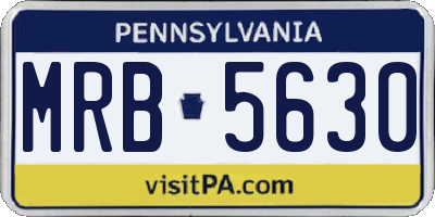 PA license plate MRB5630