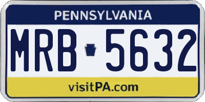 PA license plate MRB5632