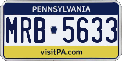PA license plate MRB5633