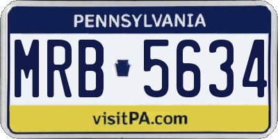 PA license plate MRB5634
