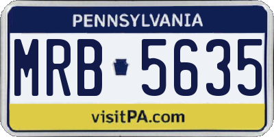 PA license plate MRB5635
