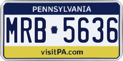 PA license plate MRB5636