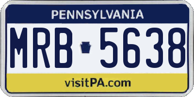 PA license plate MRB5638