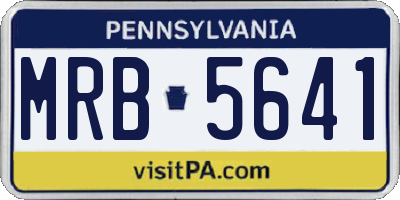 PA license plate MRB5641