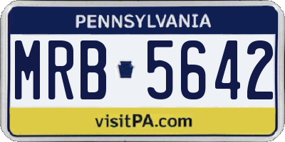PA license plate MRB5642