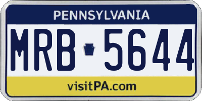 PA license plate MRB5644