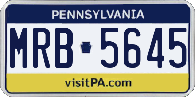 PA license plate MRB5645