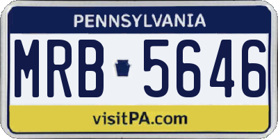 PA license plate MRB5646