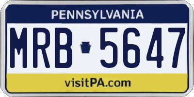 PA license plate MRB5647