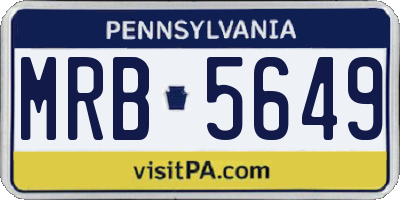 PA license plate MRB5649