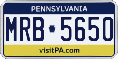 PA license plate MRB5650