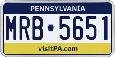 PA license plate MRB5651