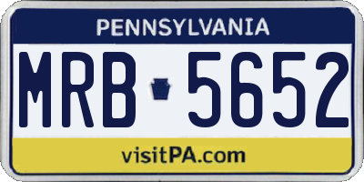 PA license plate MRB5652