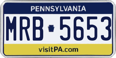 PA license plate MRB5653