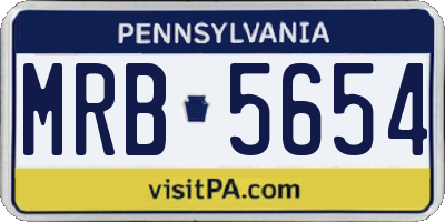 PA license plate MRB5654