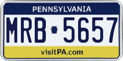 PA license plate MRB5657