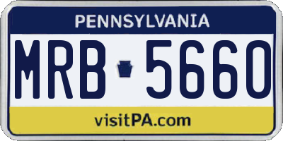 PA license plate MRB5660