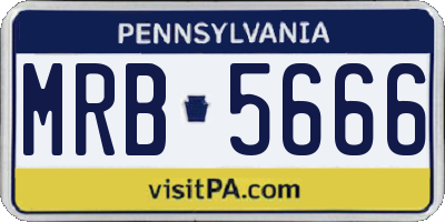 PA license plate MRB5666