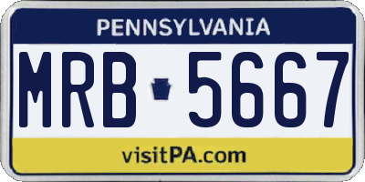 PA license plate MRB5667