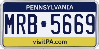 PA license plate MRB5669
