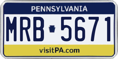 PA license plate MRB5671