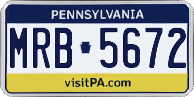 PA license plate MRB5672