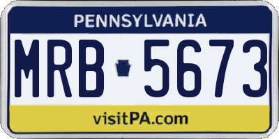 PA license plate MRB5673