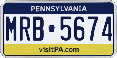 PA license plate MRB5674