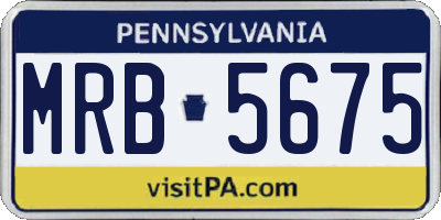 PA license plate MRB5675