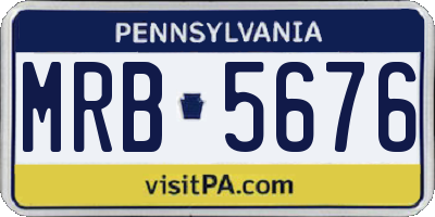 PA license plate MRB5676
