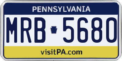 PA license plate MRB5680