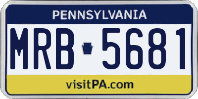 PA license plate MRB5681