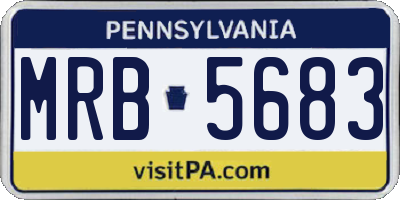 PA license plate MRB5683
