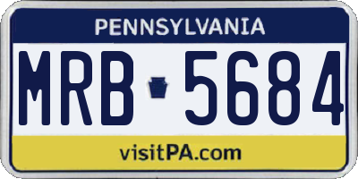PA license plate MRB5684