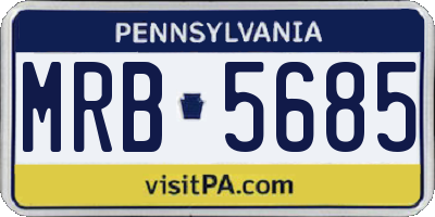 PA license plate MRB5685