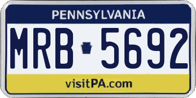 PA license plate MRB5692