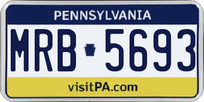 PA license plate MRB5693