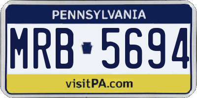 PA license plate MRB5694