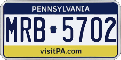 PA license plate MRB5702