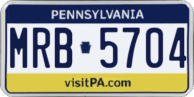 PA license plate MRB5704