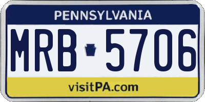 PA license plate MRB5706