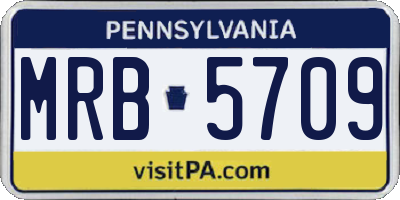 PA license plate MRB5709