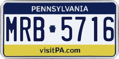 PA license plate MRB5716