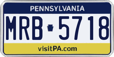 PA license plate MRB5718