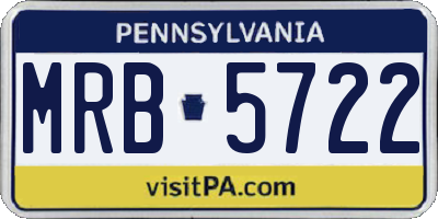PA license plate MRB5722