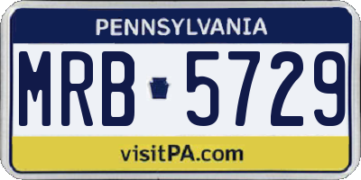 PA license plate MRB5729