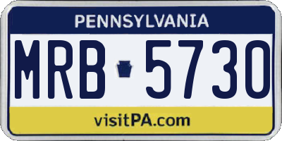 PA license plate MRB5730